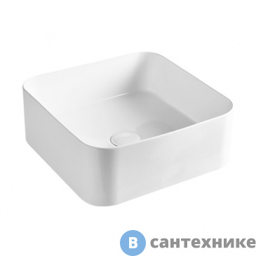 картинка Раковина AXA Mate 7810001 накладная квадратная 400х400х150 мм, White Glossy