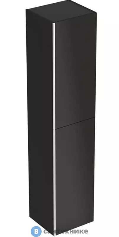Шкафчик Geberit Acanto 500.619.16.1 380x1730x360 мм, фронтальная часть: чёрное стекло, корпус: черный