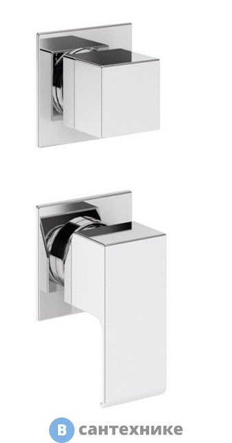 Смеситель Cezares PORTA-VDIM3-M-01 встраиваемый однорычажный для душа с поворотным переключателем на 3 выхода, хром