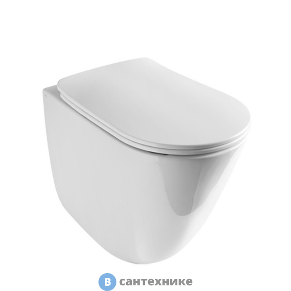 Унитаз приставной AXA Eva 8801401 550х360 мм, безободковый, White Glossy, без сиденья