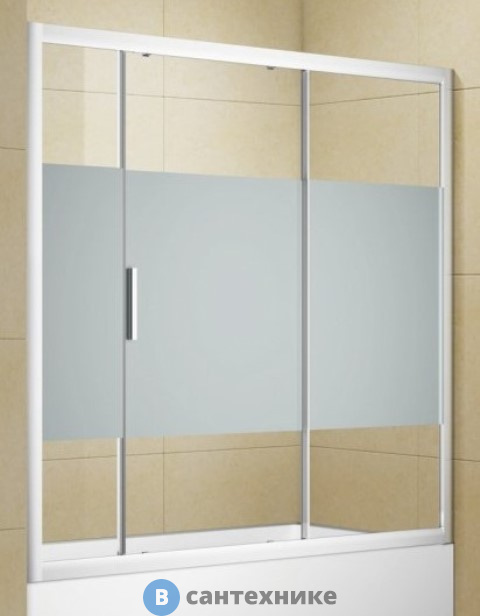 Шторка для ванны Aquanet Practic AE10-B-165H150U-CP 1650 мм, хром, полоска (273602)