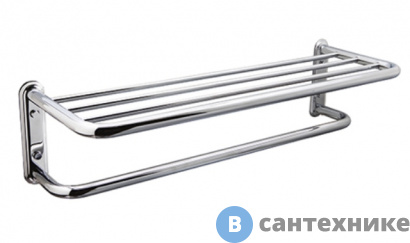 картинка Полка для полотенец WasserKRAFT K-888 металл, хромоникелевое покрытие