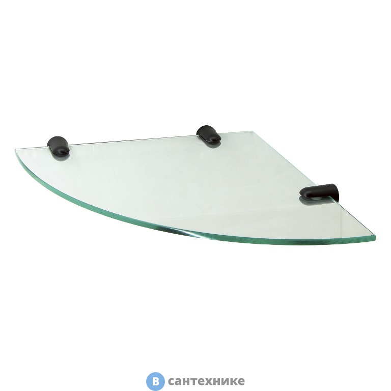 Полка WasserKRAFT K-533BLACK стеклянная угловая