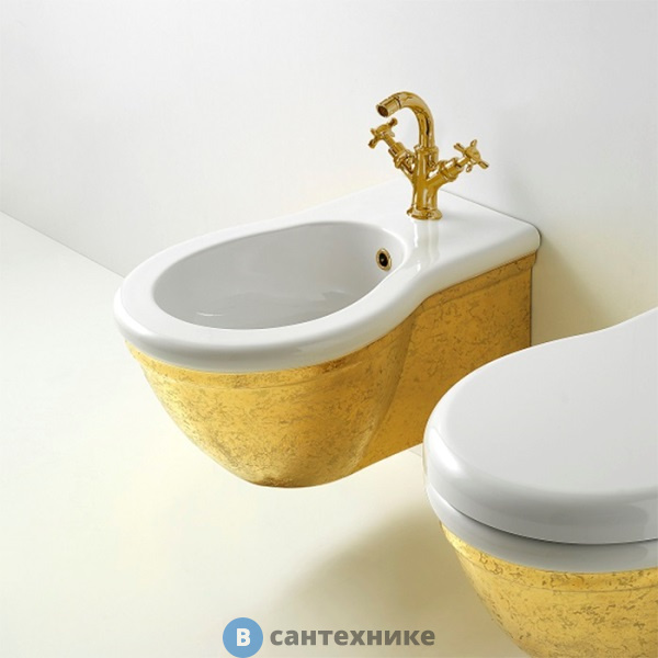 Биде подвесное GLOBO Paestum PAS10.A04*1 57*38см с 1 отв. под смеситель, Marble A04