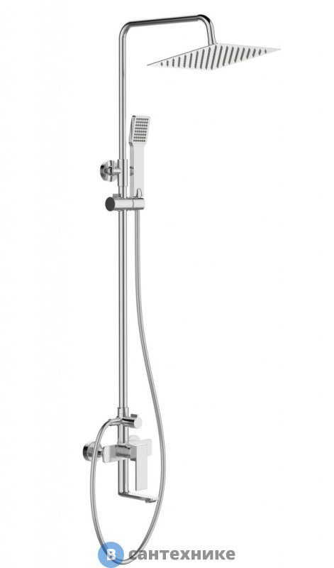 Душевая стойка BelBagno ROMANO-VSCM-CRM со смесителем для ванны, верхним и ручным душем, хром