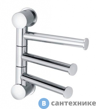 картинка Держатель полотенец WasserKRAFT K-1053 3-е рога, короткие металл, хромоникелевое покрытие