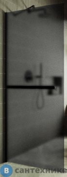 картинка Душевая перегородка в профиле MaybahGlass 1950*790 Стекло 8 мм Графит матовый +Полотенцесушитель (MGD-730-6ш)