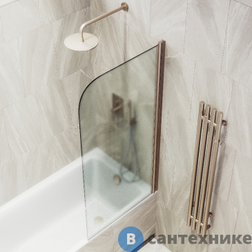 картинка Шторка для ванны поворотная на монопетле MaybahGlass 1400*700 Стекло 6 мм Сатин (MGV-620-2)