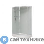 Душевая кабина Sapbox 1100L (1100*800*2100) крыша стекло, стекло белый/прозрач 4 мм, профиль белый (SB1100L-110-02-WTR-W)