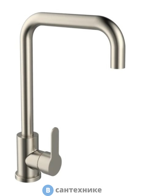 Смеситель Orange Steel M99-006ni однозахватный для кухни с высоким поворотным изливом, сталь