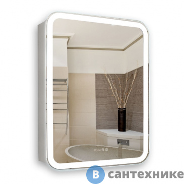 картинка Зеркало-шкаф AZARIO Фиджи 50 + часы (508*756*140) (LED-00002361)