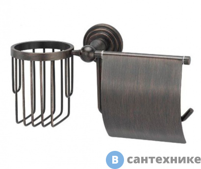 картинка Держатель туалетной бумаги WasserKRAFT Isar K-7359 и освежителя металл, покрытие "темная бронза"
