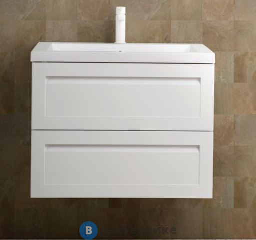 Тумба под раковину Art & MAX PLATINO AM-Platino-600-2C-SO-BM-Cer подвесная с двумя выкатными ящиками, белый матовый