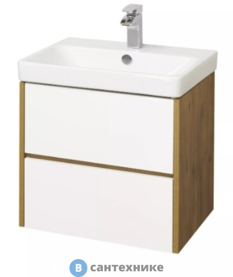 Тумба под раковину Акватон Сканди 70 Белый/Дуб Рустикальный (1A251801SDZ90)
