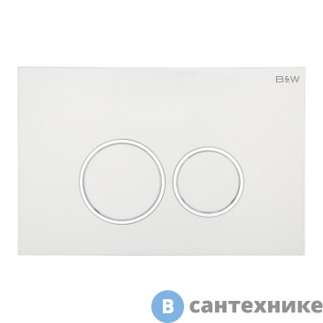 картинка Клавиша смыва Black&White WPI-09511 серия RS, Glossy Ivory (244х162х11)