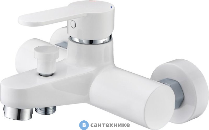 Смеситель Cezares LACONICO-C-VD-BLC для ванны и душа, bianco lucido/cromo