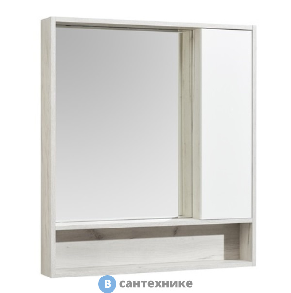 Зеркало-шкаф Акватон Флай 80 Белый/Дуб КРАФТ бел (1A237702FAX10)