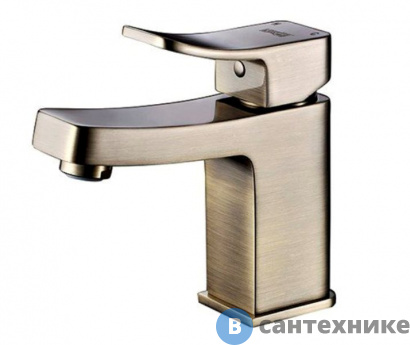 картинка Смеситель WasserKRAFT Exter 1603 для раковины латунь, покрытие «светлая бронза»