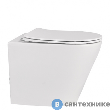 картинка Унитаз приставной ABBER Bequem AC1113 белый, безободковый, сиденье микролифт