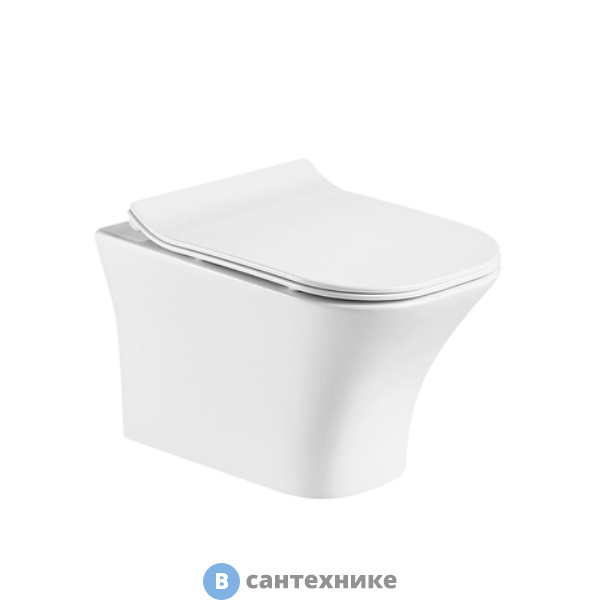 Унитаз Orange C02-100W подвесной безободковый, ультратонкое и быстросъёмное сиденье из дюропласта с функцией плавного закрывания Soft-close