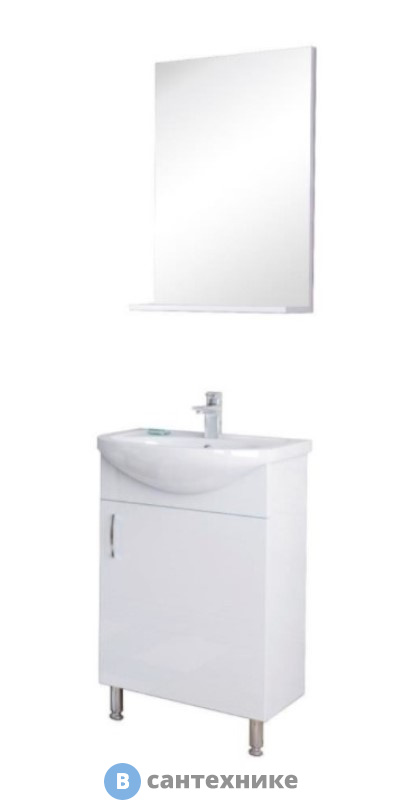 Комплект мебели Grossman ЭКО-52 3 в 1 белый (зеркало, тумба, раковина)
