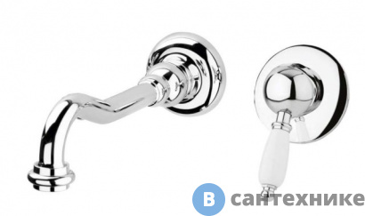 картинка Смеситель Cezares ELITE-BLS1-01-Bi встраиваемый для раковины, хром, ручки белые