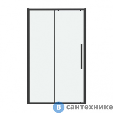 картинка Дверь в нишу Grossman Cosmo 100.K33.02.140.21.00 (140*195) черный матовый, стекло прозрачное