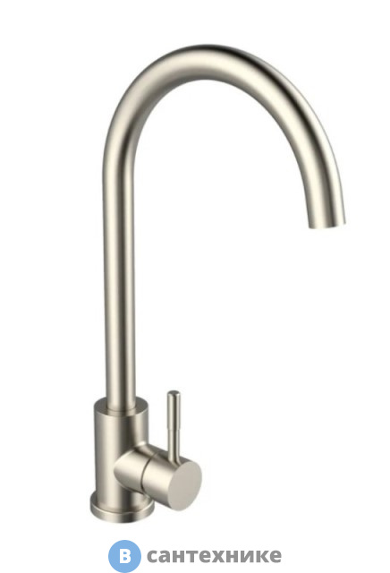 Смеситель Orange Steel M99-005ni однозахватный для кухни с высоким поворотным изливом, сталь