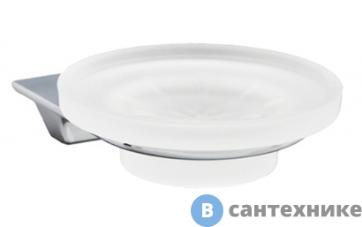 картинка Мыльница WasserKRAFT Kammel K-8329 стеклянная металл, хромоникелевое покрытие, матовое стекло