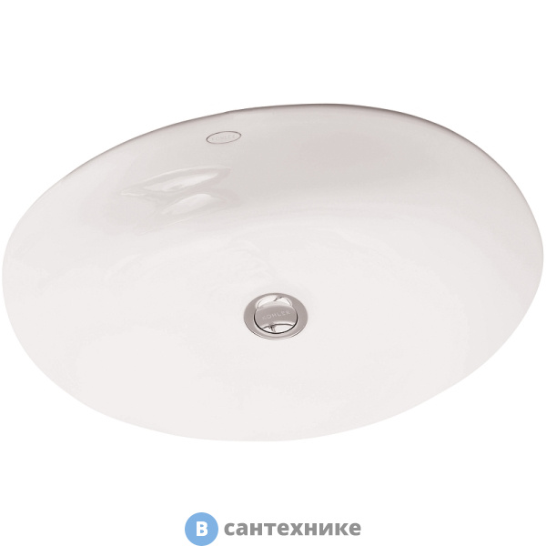 Раковина Jacob Delafon Caxton E2210-0 встраиваемая снизу 49x41 cm, белая, с отв перелива