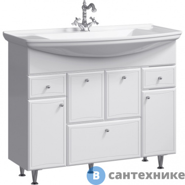 картинка Тумба под раковину Aqwella BARCELONA 105 BA0110K (напольная, белый)