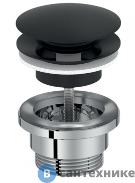 картинка Донный клапан Jacob Delafon E30536-BL с системой "клик-клак", чёрный