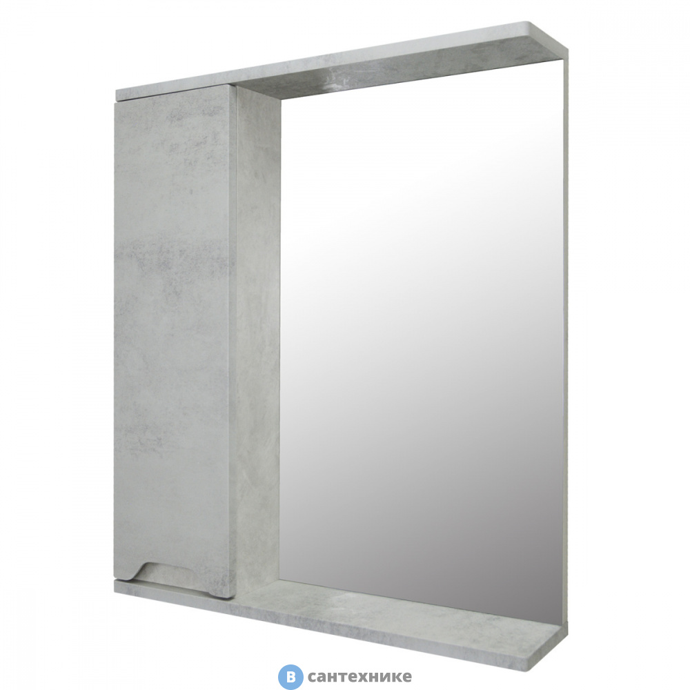 Зеркало-шкаф Loranto Florena 60 (600*600*135) левый Светлый Бетон (CS00086983)