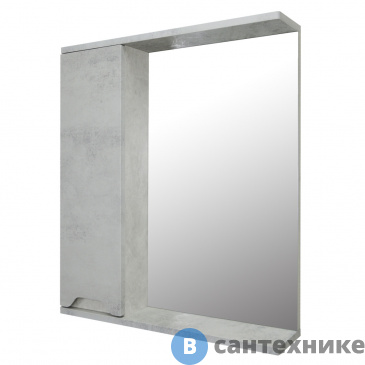 картинка Зеркало-шкаф Loranto Florena 60 (600*600*135) левый Светлый Бетон (CS00086983)