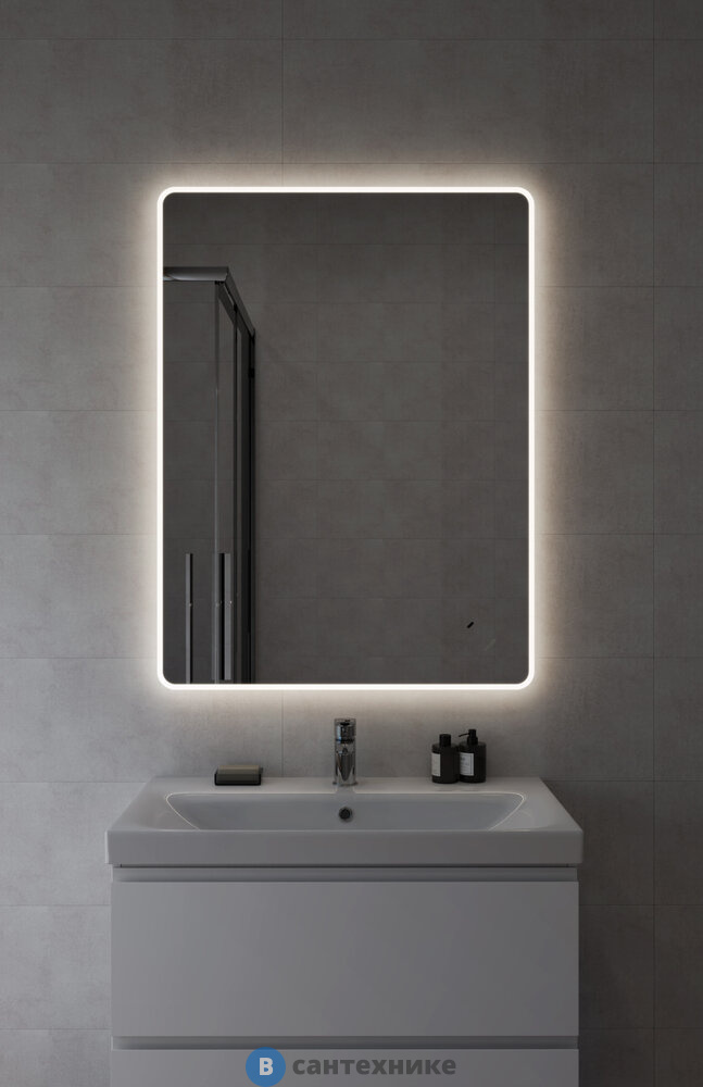 Зеркало Cersanit ECLIPSE Fusion 75x100 с подсветкой прямоугольное (64814)