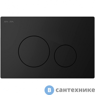 картинка Клавиша смыва AM.PM I049038 Pro L, для инсталляции пневматическая, пластик, чёрный матовый