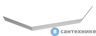 картинка Экран полуподиум Cezares TRAY-S-P-90-SCR-W (900х900х135) из искусственного мрамора пятиугольный, белый (Bianco)