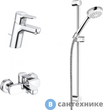 картинка Набор Kludi PURE&EASY 376850565 смесителей для ваннны 3в1, хром