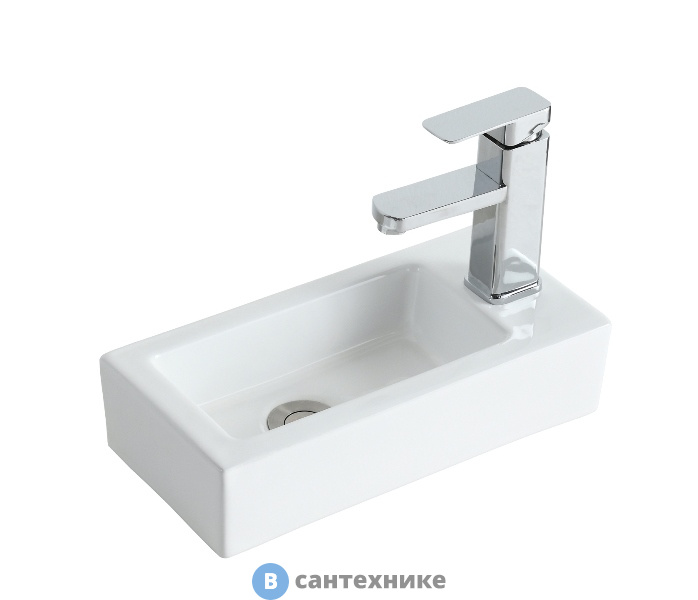 Раковина Orange B05-365W подвесная белая, правая (смеситель справа)