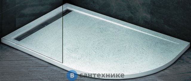 Душевой поддон Cezares TRAY-AS-RH-120/80-30-W-L из искусственного мрамора, без сифона, панели и ножек