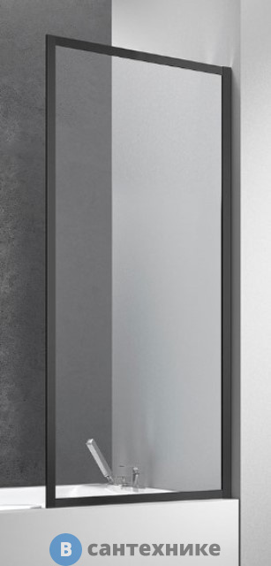 Душевая шторка на ванну Vincea VSB-41700CLB, 700*1400, черный, стекло прозрачное
