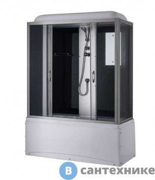 картинка Душевая кабина Taliente TA-17075G, тон. стекло, чёрные зад. стенки, 170*75*215 см