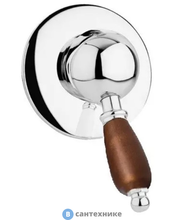 Смеситель Cezares ELITE-DIM-01-Nc встраиваемый однорычажный для душа, хром, ручка орех