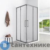 Душевое ограждение Loranto CS-AB01GG-128 120x80x190, профиль серый матовый, 6 мм прозрачное стекло