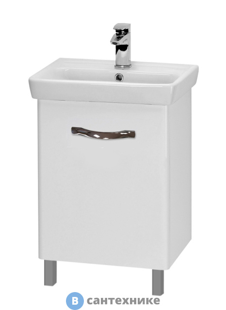 Тумба под раковину Dreja Almi 50 белый лак, 1 дверь (99.0501)