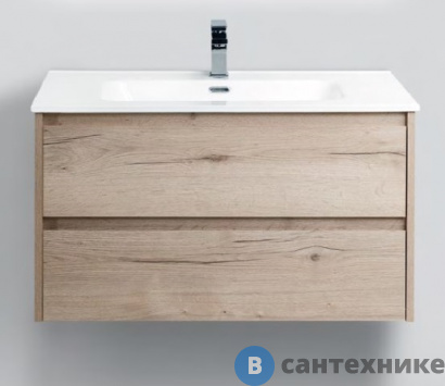 картинка Тумба под раковину BelBagno 91 см KRAFT-900-2C-SO-RGB подвесная с двумя выкатными ящиками, Rovere Galifax Bianco