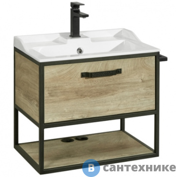 картинка Тумба под раковину Акватон Лофт Фабрик 65 Дуб Эндгрейн (1A242301LTDU0)
