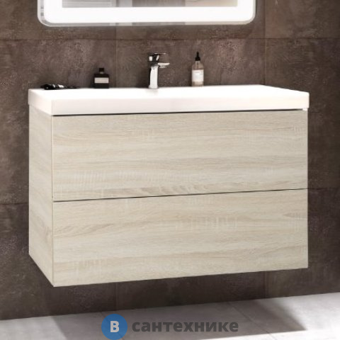 Тумба под раковину Art & MAX AM-Verona-Push-800-2C-SO-RS-TS подвесная с двумя выкатными ящиками, 800x450x550