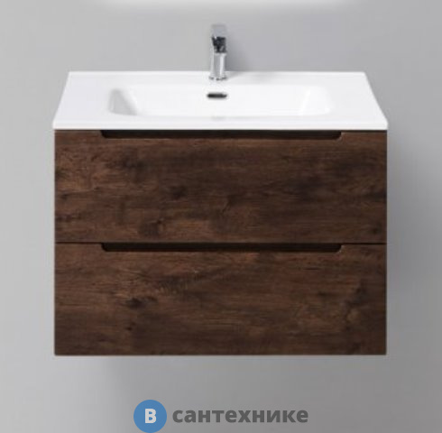 Тумба под раковину BelBagno 71 см ETNA-700-2C-SO-RW-P подвесная с двумя выкатными ящиками, Rovere Moro