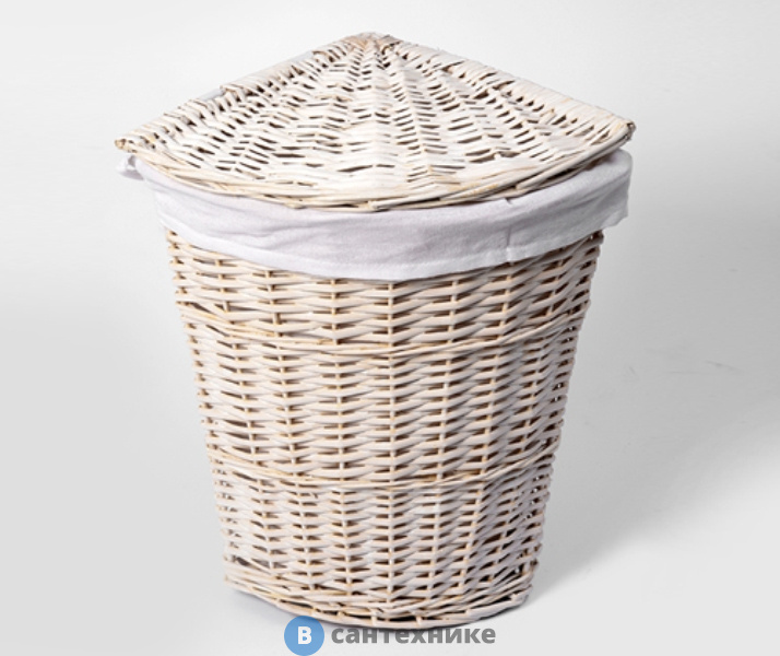 Плетеная корзина WasserKRAFT Vils WB-560-L для белья с крышкой прутья ивы